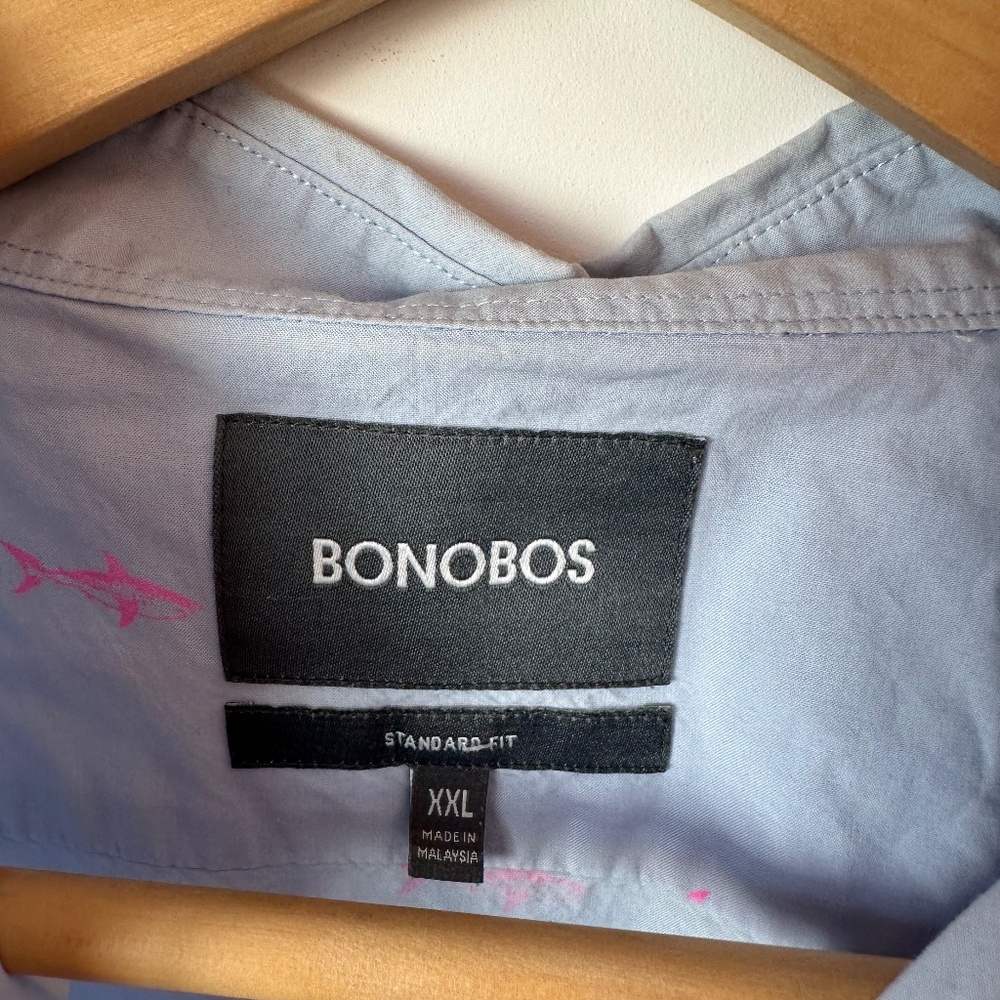 Men’s Bonobos Everyday Shit Light Blue with Sharks XXL - Picture 4 of 4